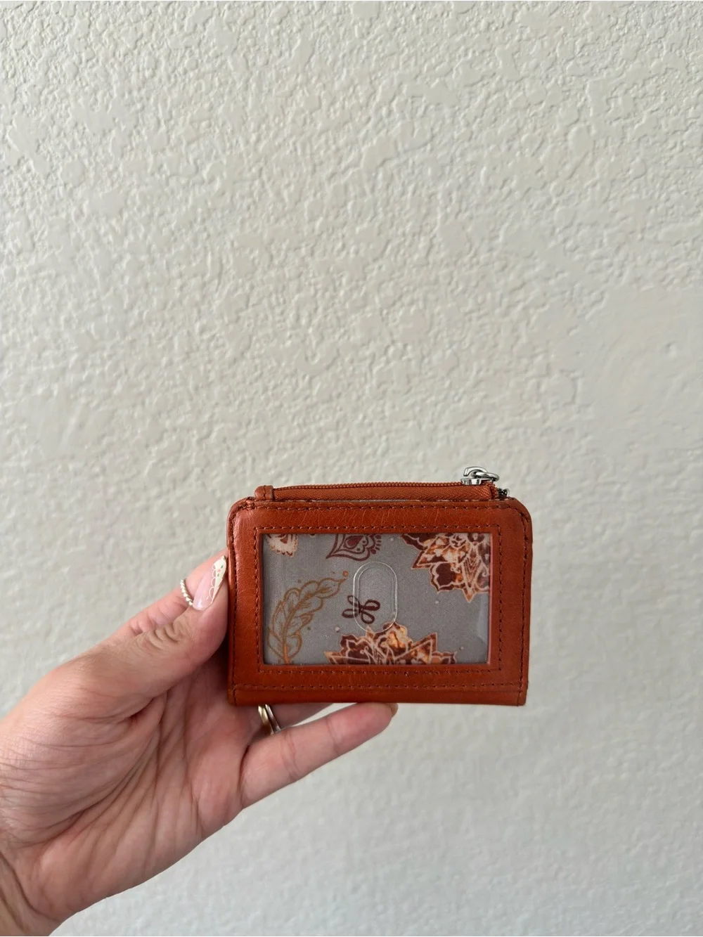 hobo val indexer brown leather card holder